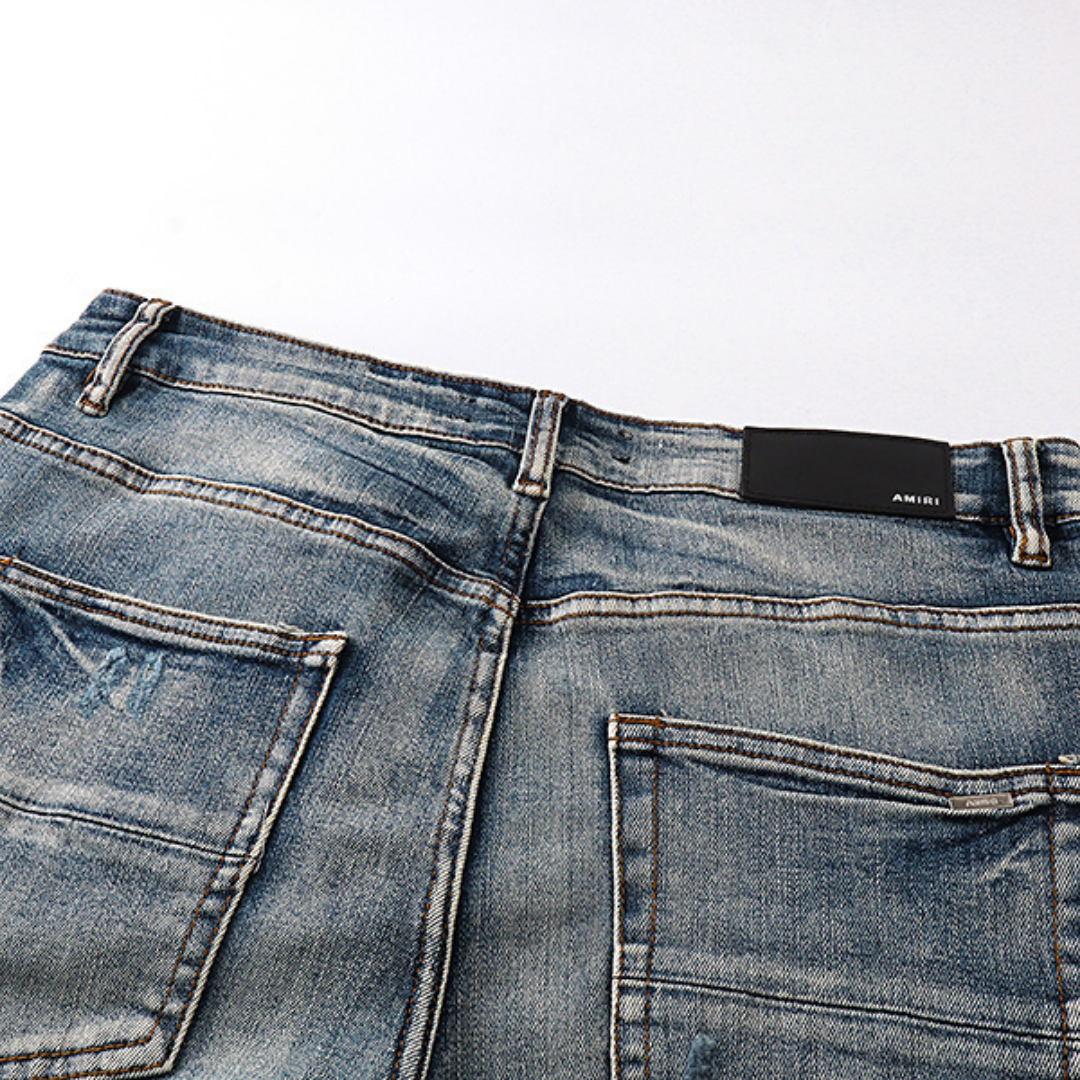 White Logo Light Wash Jeans