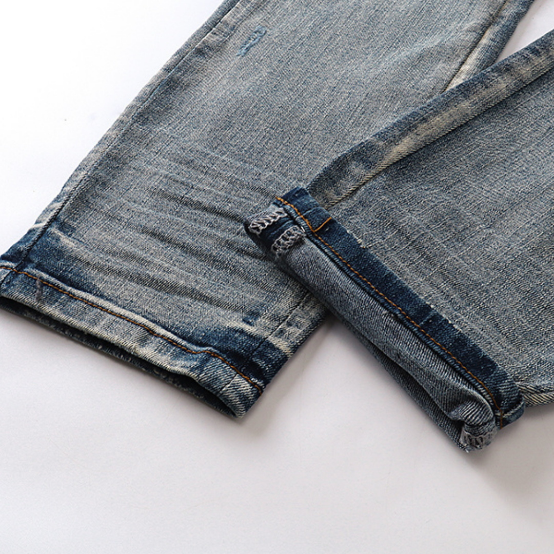 White Logo Light Wash Jeans