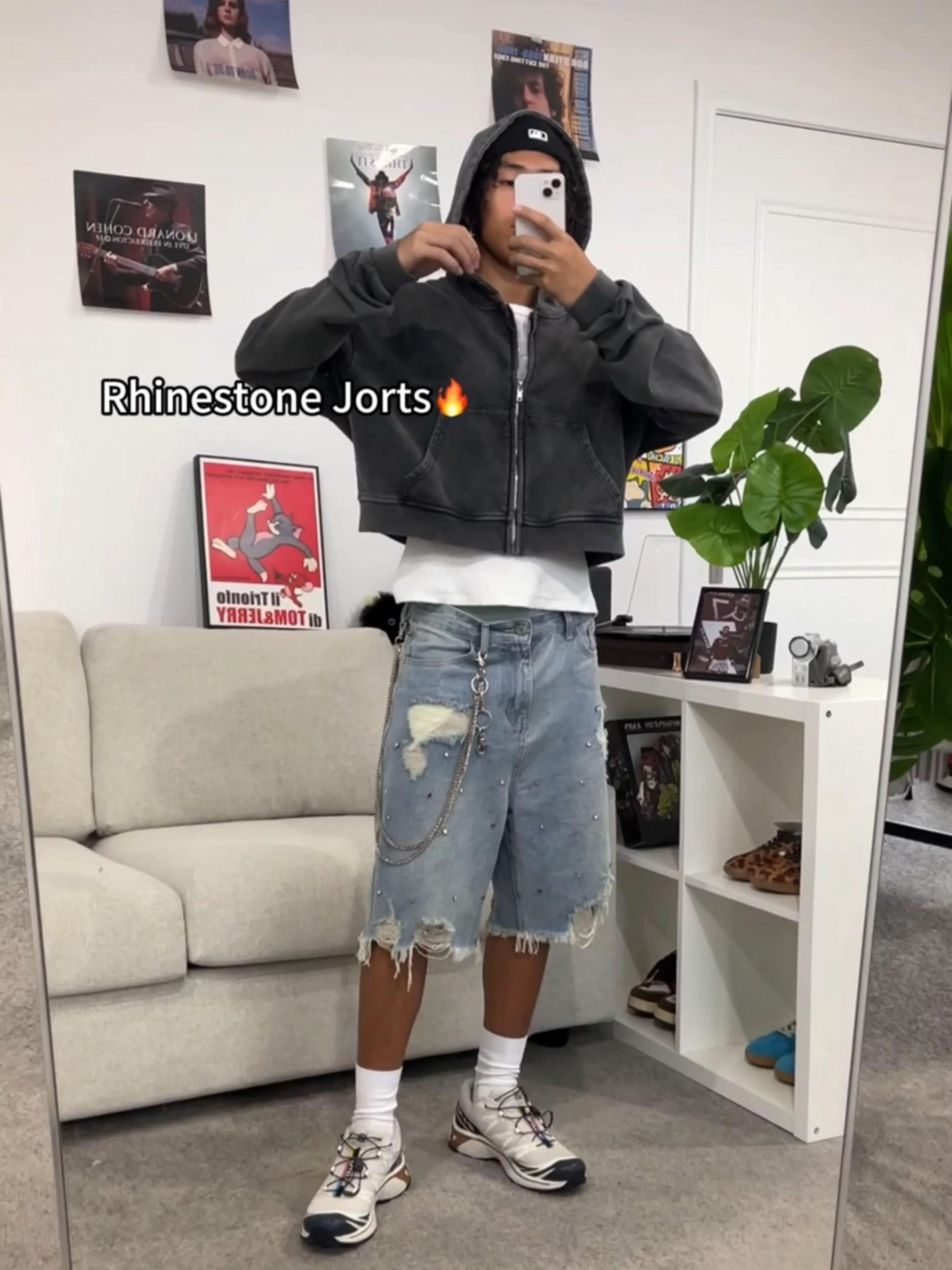 Short en Jean "Rhinestone"