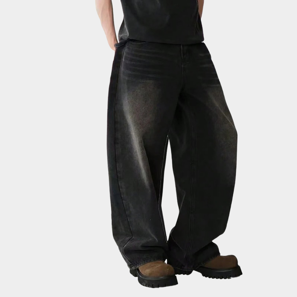 Wide Leg Jeans Black - Light Blue