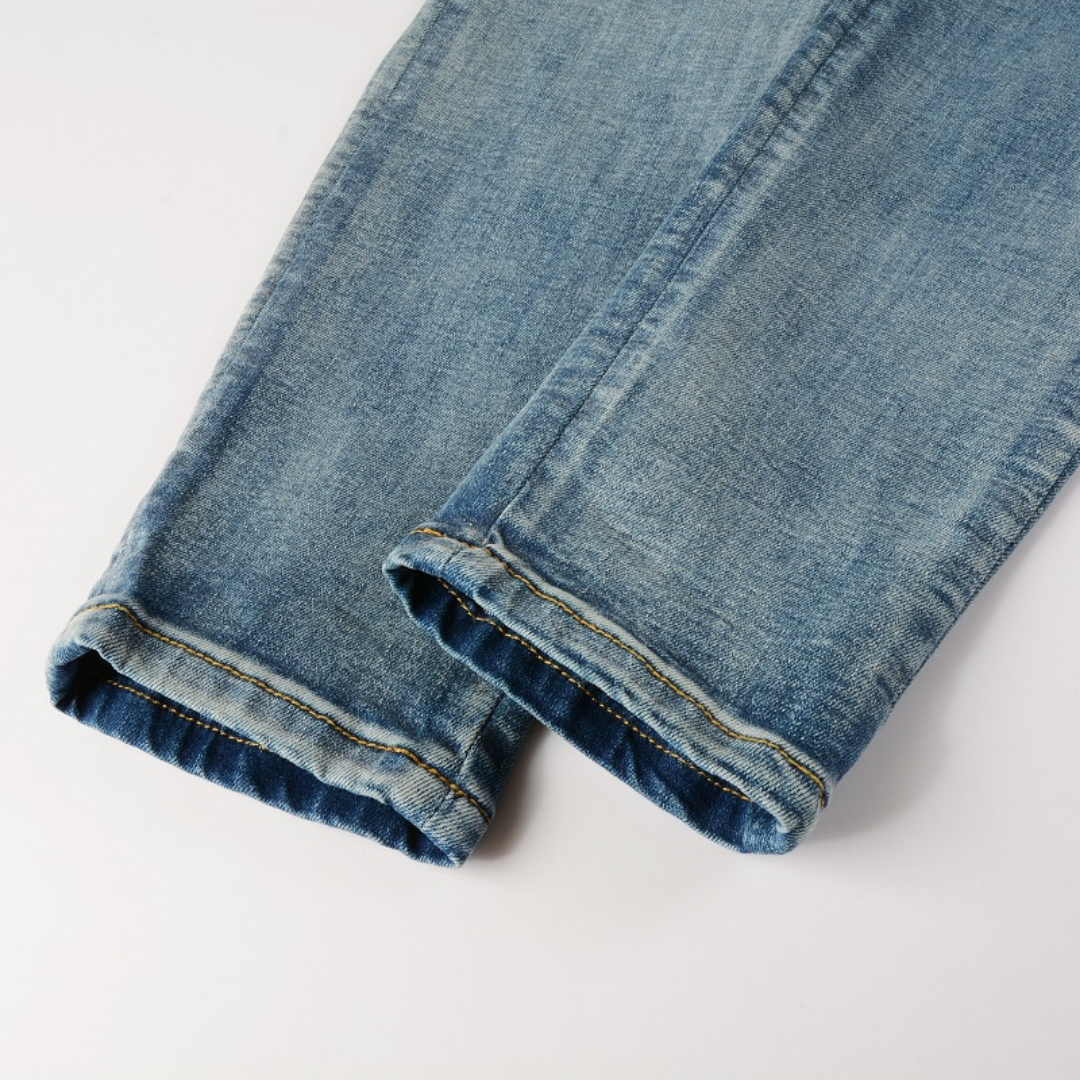 Vintage Blue Logo Print Jeans