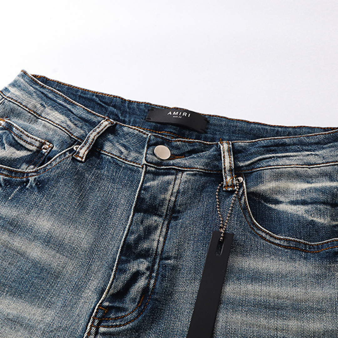 White Logo Light Wash Jeans