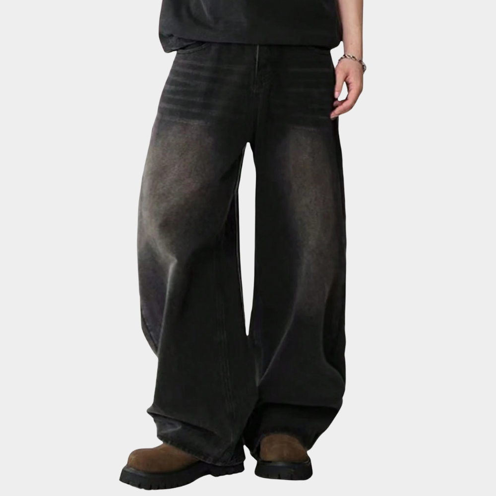 Wide Leg Jeans Black - Black