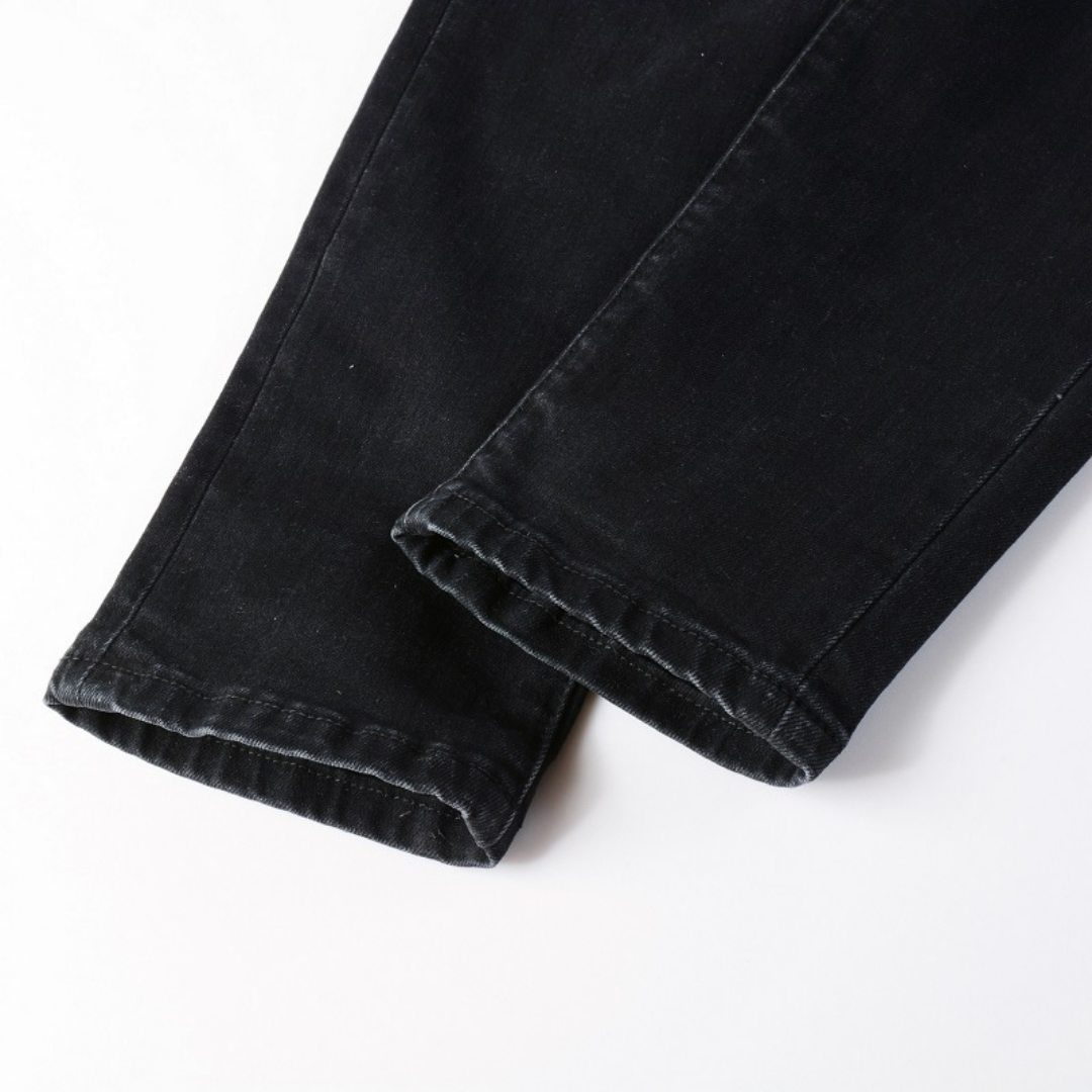 Black Knee Patch Distressed Jeans