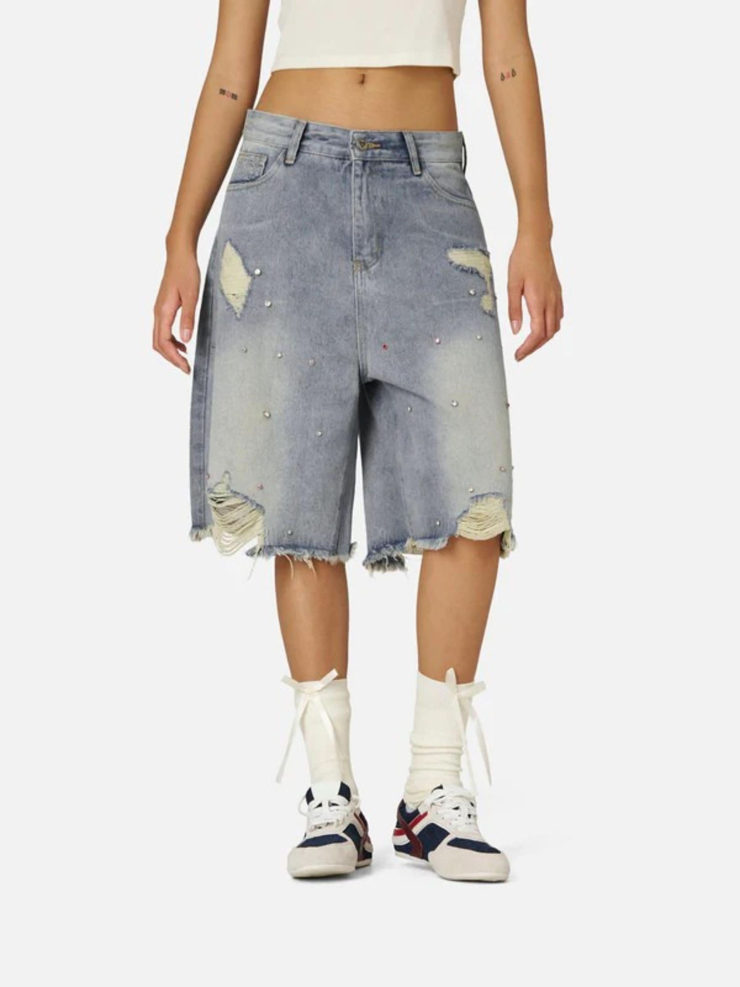 Short en Jean "Rhinestone"