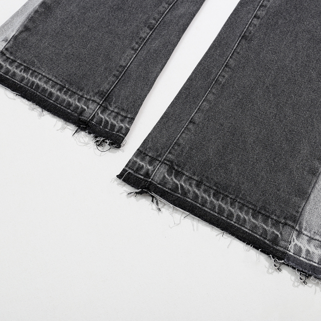 Vintage Grey Flared Denim Jeans
