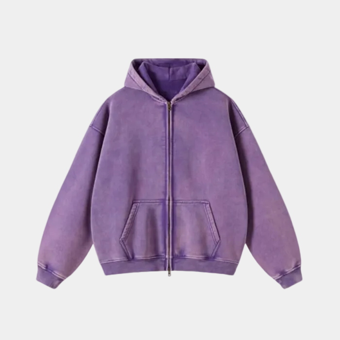 Heavyweight Zipped Hoodie - Light-Gray