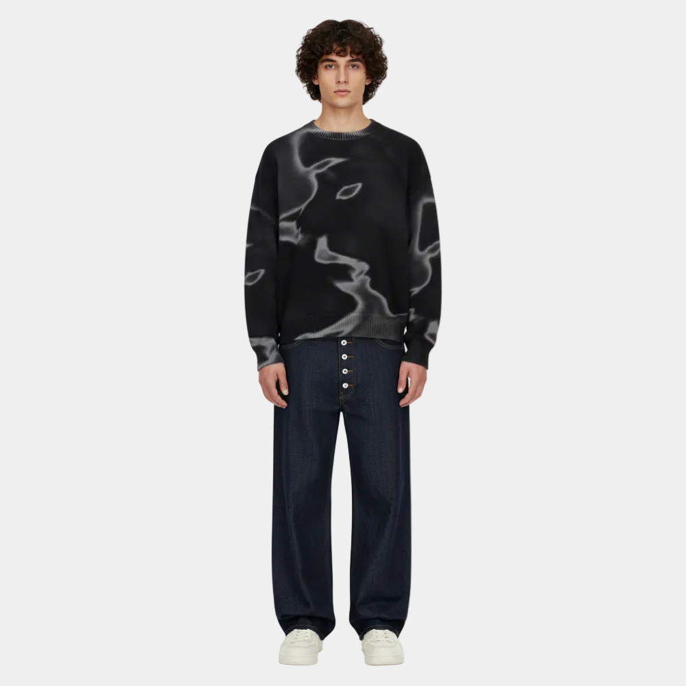 Denim Baggy Pants - Black