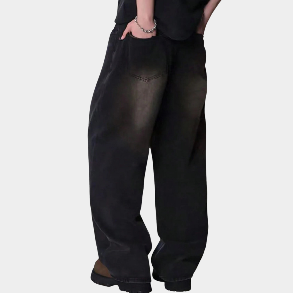 Wide Leg Jeans Black - Black