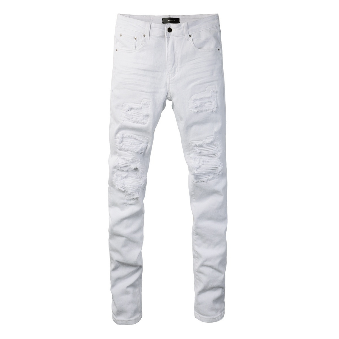 White Knee Rip Distressed Jeans