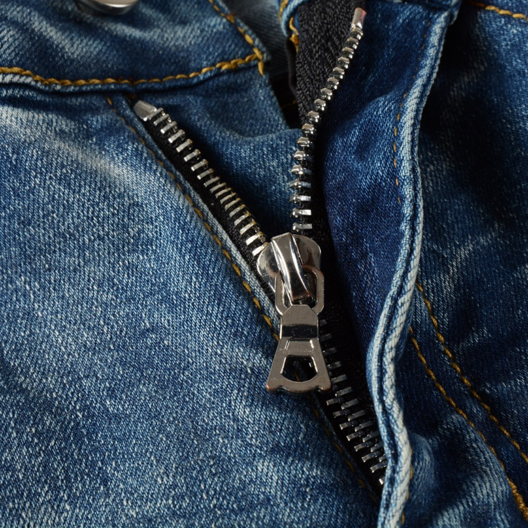 Vintage Blue Logo Print Jeans