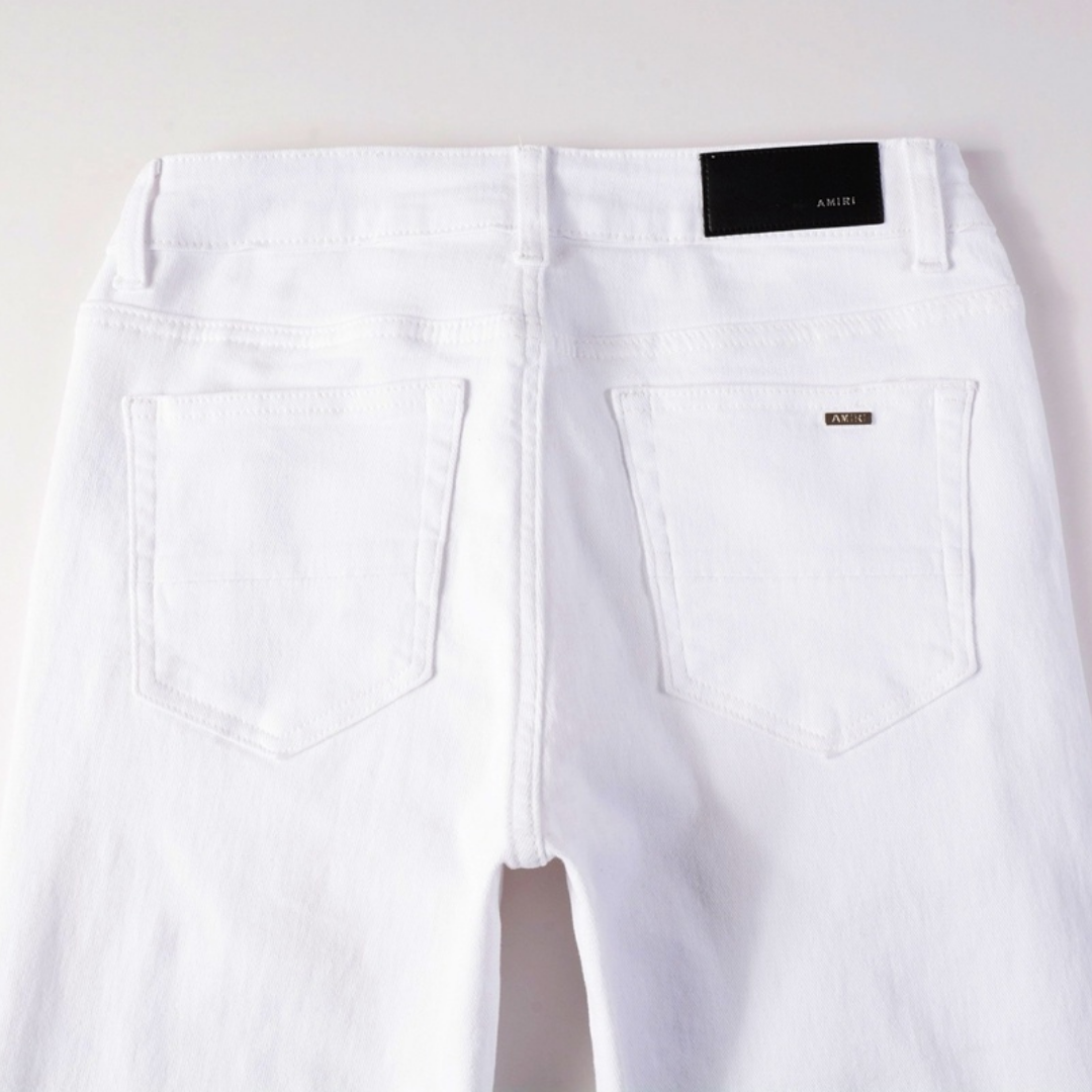 White Knee Rip Distressed Jeans