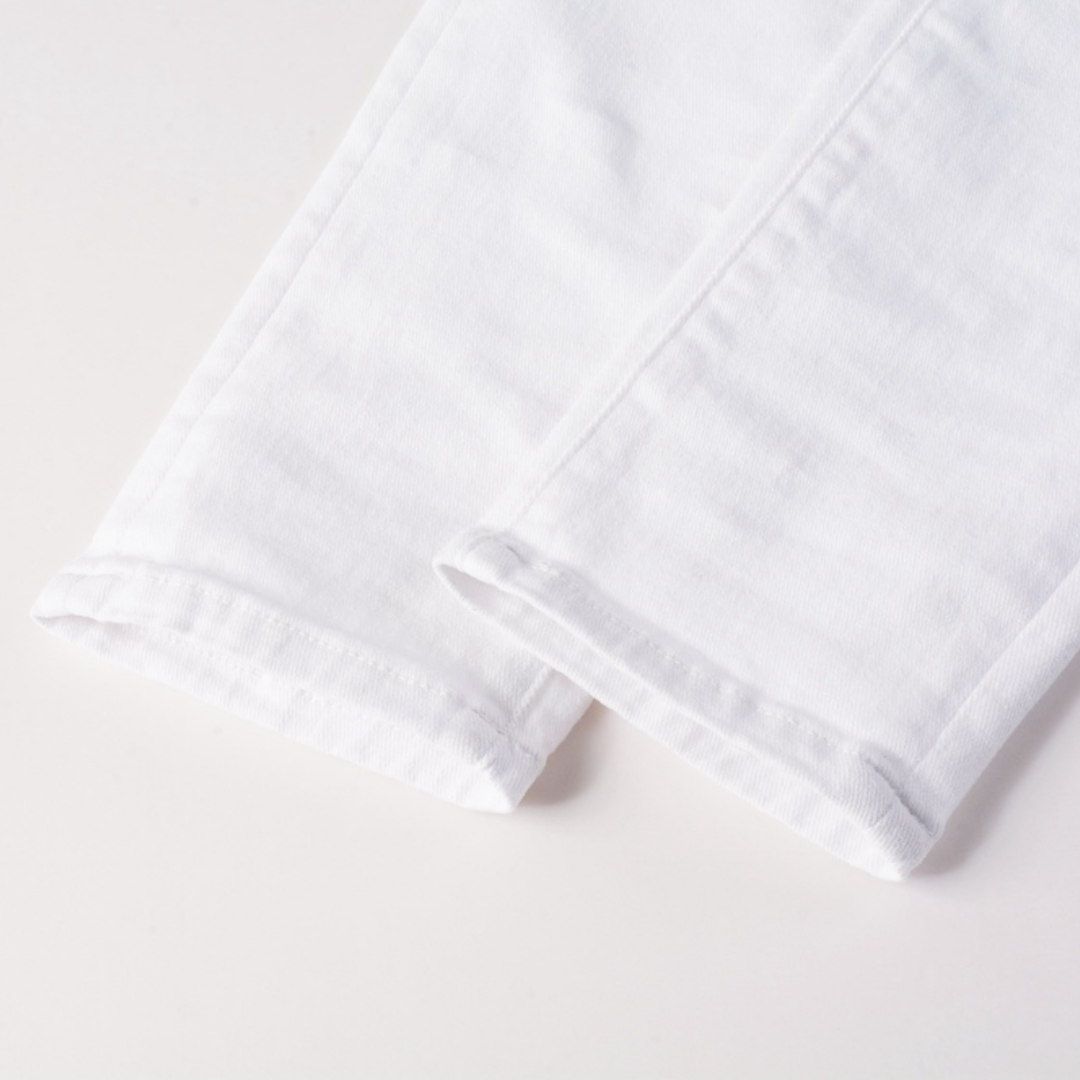 White Knee Rip Distressed Jeans