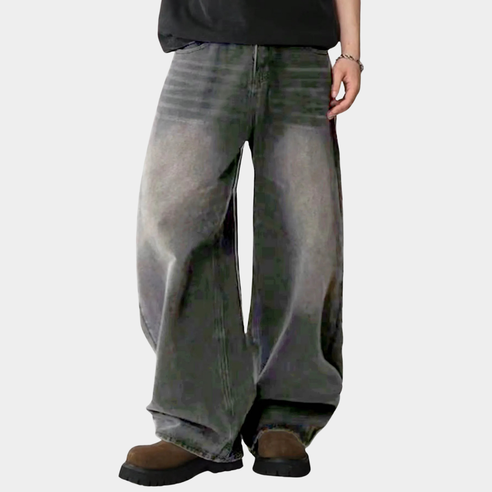 Wide Leg Jeans Black - Light Blue