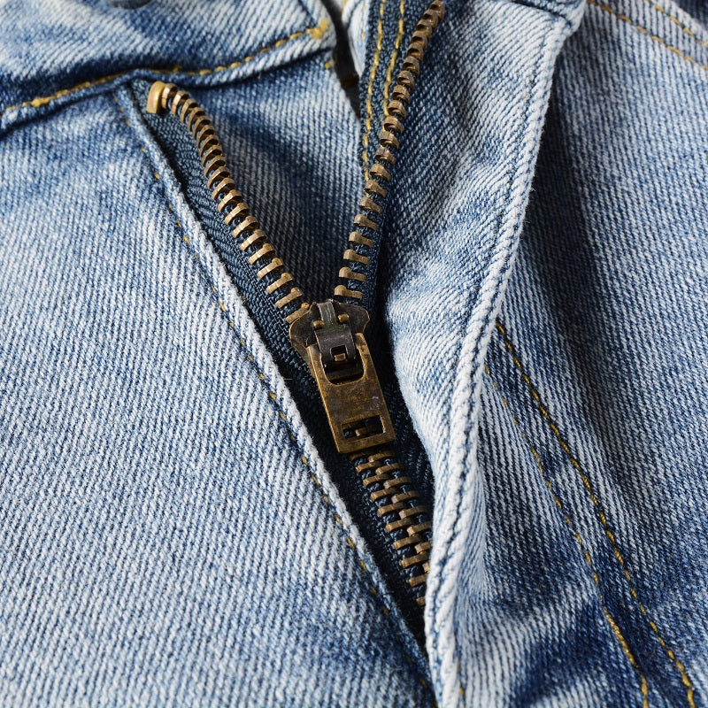 Light Blue Paint Splatter Distressed Jeans